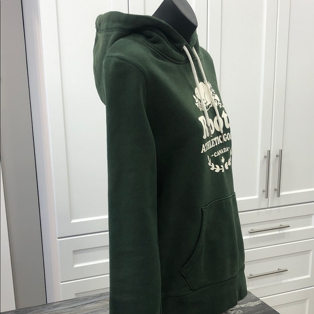 🦫 Roots Forest Green Sweatshirt Hoodie – Size Small – Beaver Logo - Picture 6 of 12
